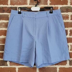 LOFT Light Blue Pleated Emory Shorts - Size 12 - Satiny Sheen